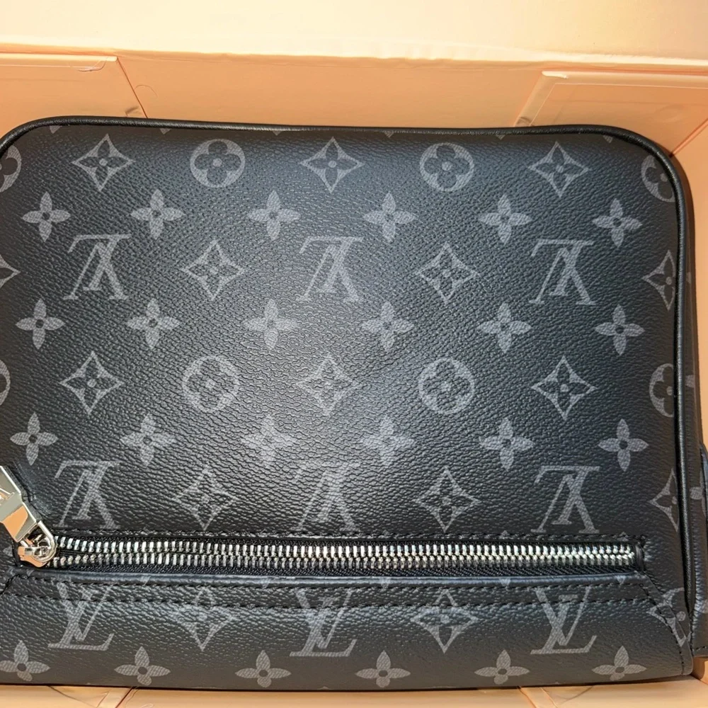 Louis Vuitton Men's Monogram Messenger Bag in Black and Gray